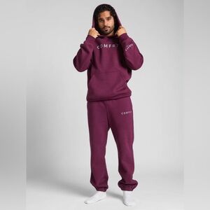 COMFRT Graphic Hoodie & Joggers Set - Berry Plum